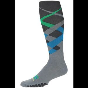 Eurosock Men's Graduated Compression Multi Stripe Socks Diamond Grey